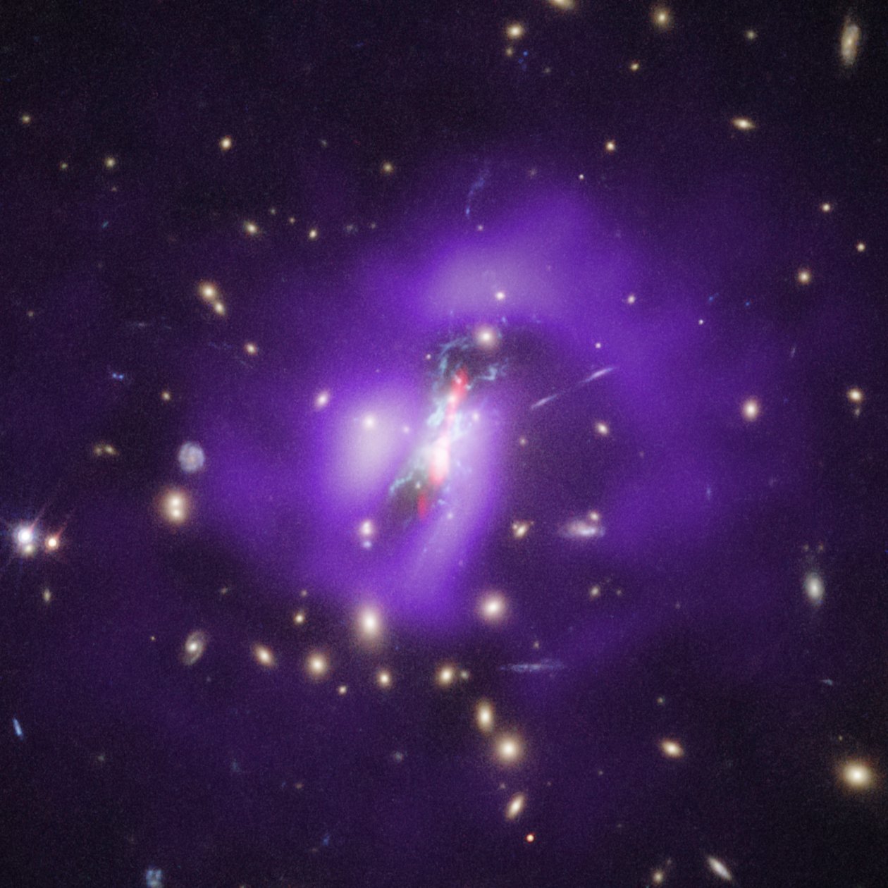 Gromada Phoenix (Hubble, Chandra, VLA) autorstwa James Webb Space Telescope (NASA)