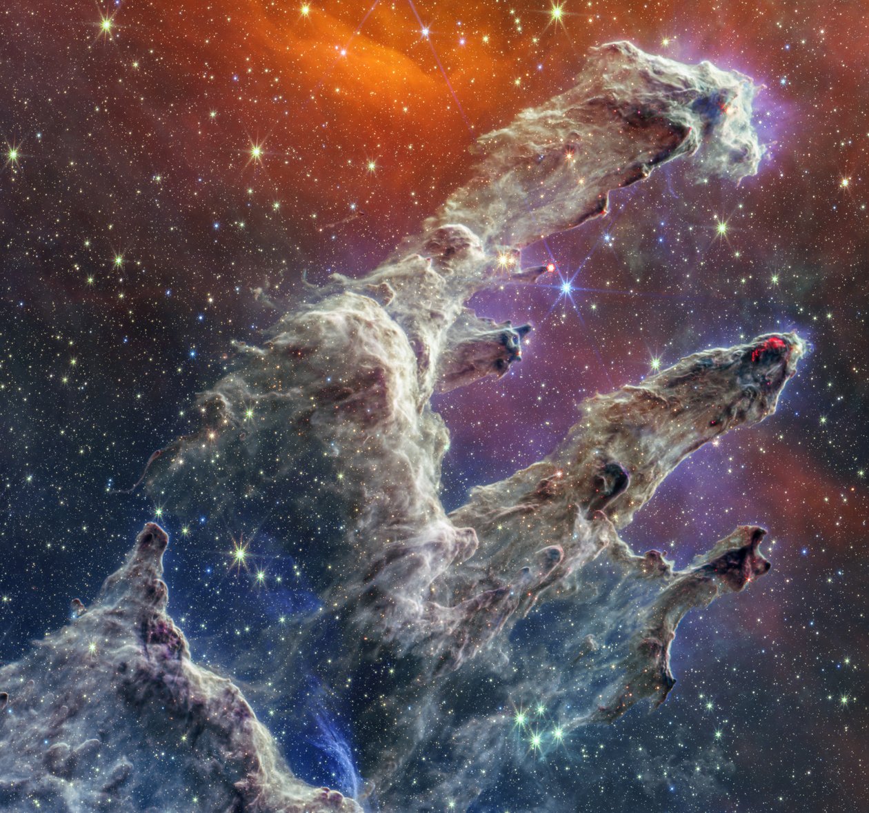 Filary tworzenia (NIRCam i MIRI Composite) autorstwa James Webb Space Telescope (NASA)