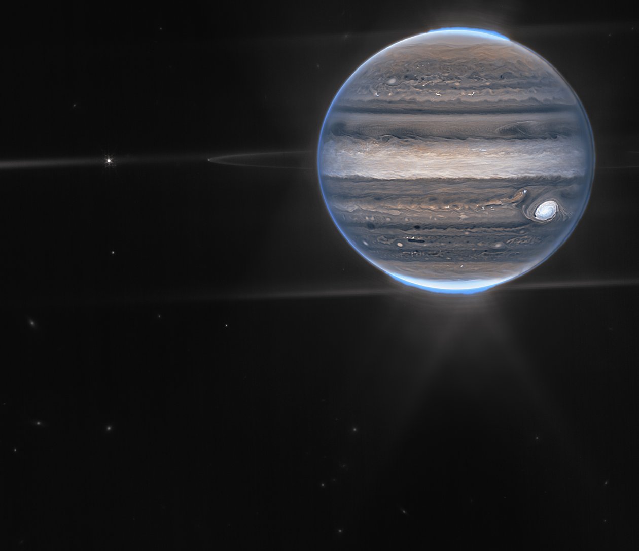 Obrazy Jowisza wykonane przez Webba pokazują zorze polarne i zamglenia autorstwa James Webb Space Telescope (NASA)