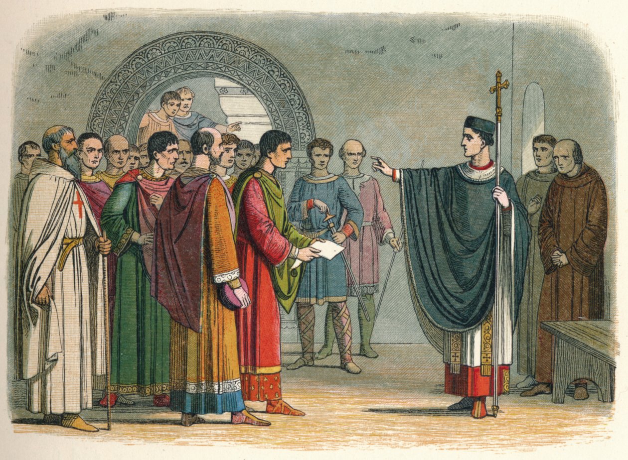 Becket zabrania hrabiemu Leicester wydawania na niego wyroku, 1162 1864 autorstwa James William Edmund Doyle