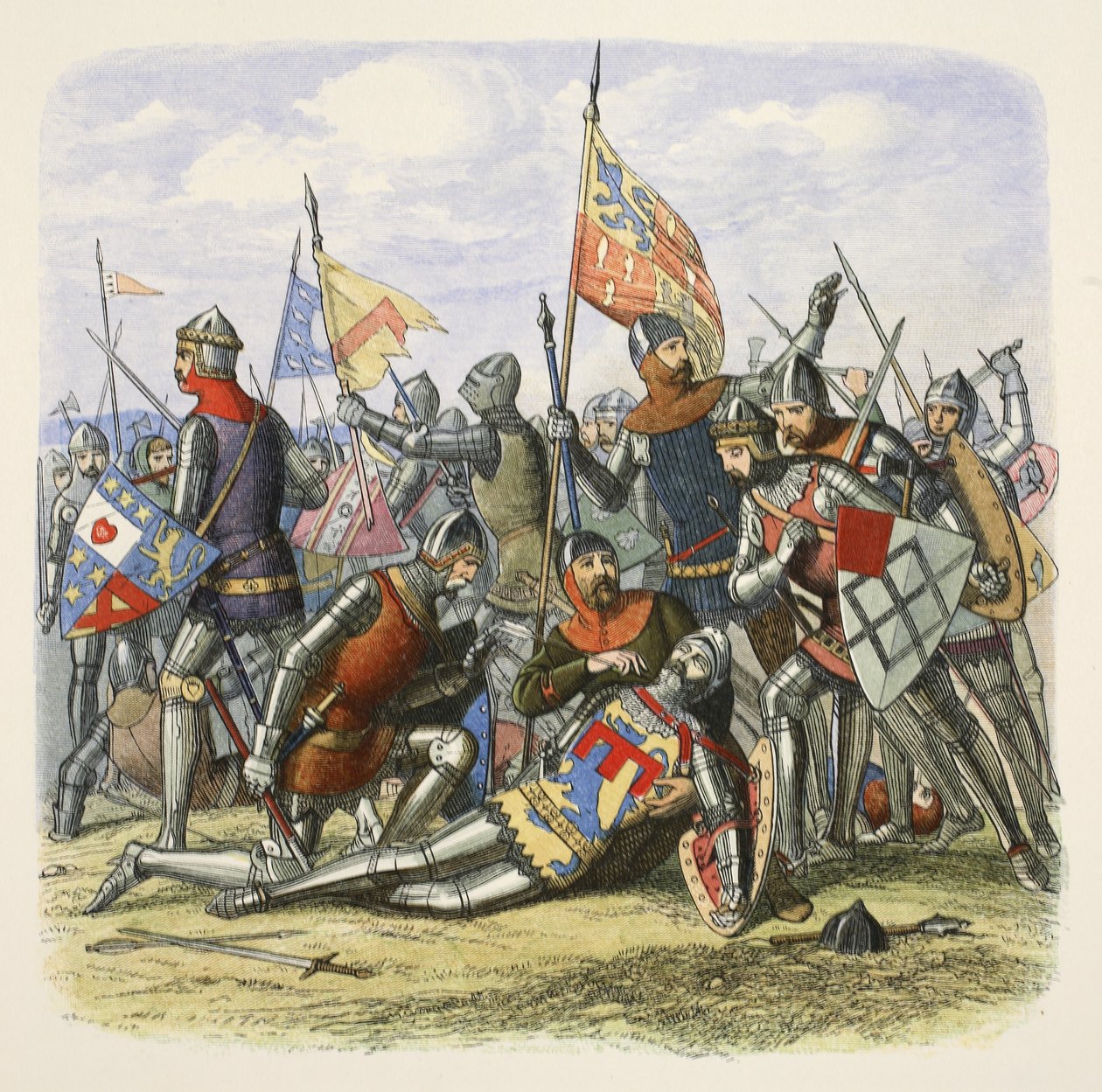 Death of Hotspur, Sir Henry Percy, z A Chronicle of England BC 55 do AD 1485, pub. London, 1863 autorstwa James William Edmund Doyle