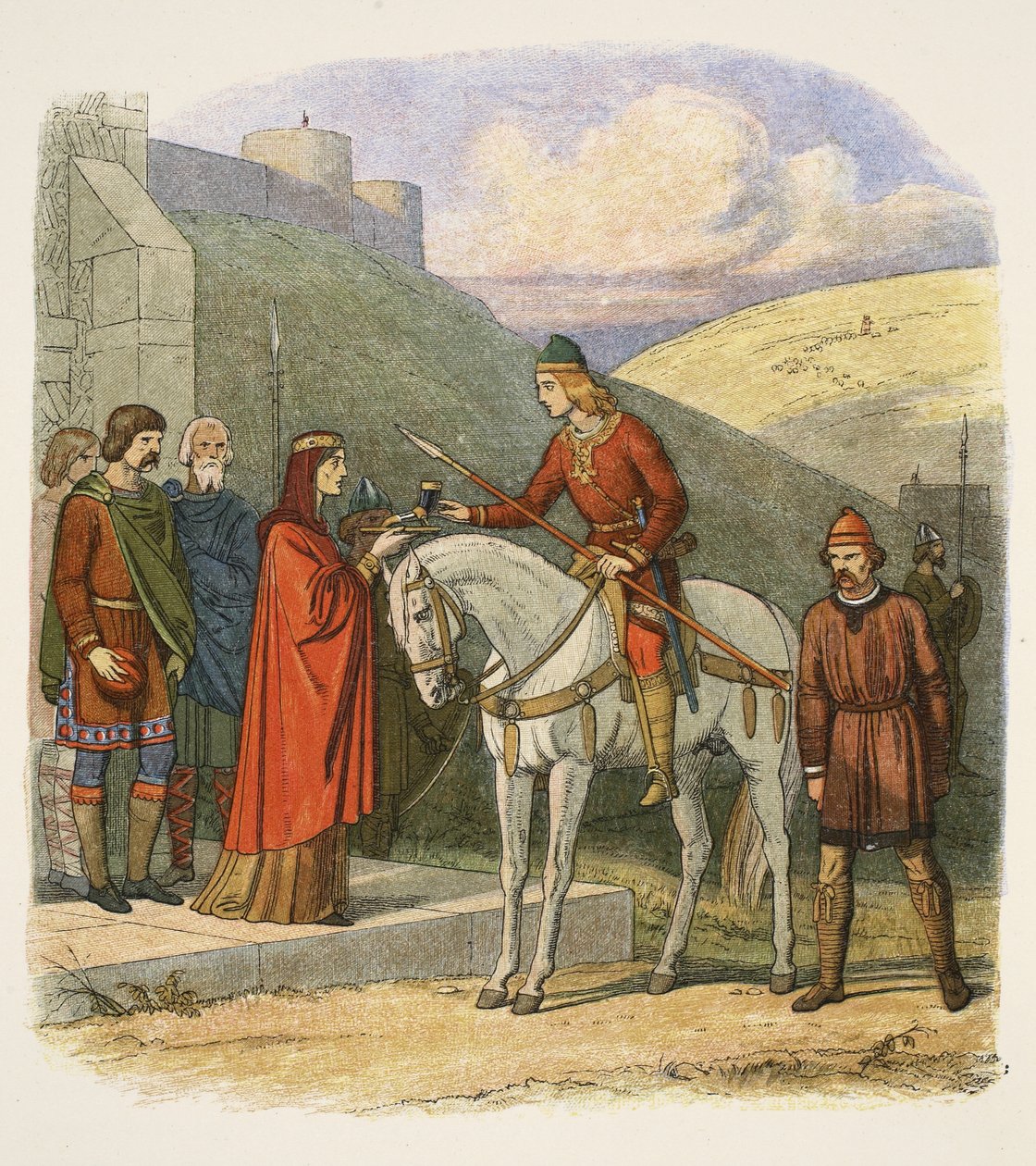 Edward zamordowany w Corfe, 18 marca 978, od A Chronicle of England BC 55 do AD 1485, wyd. Londyn, 1863 r. autorstwa James William Edmund Doyle