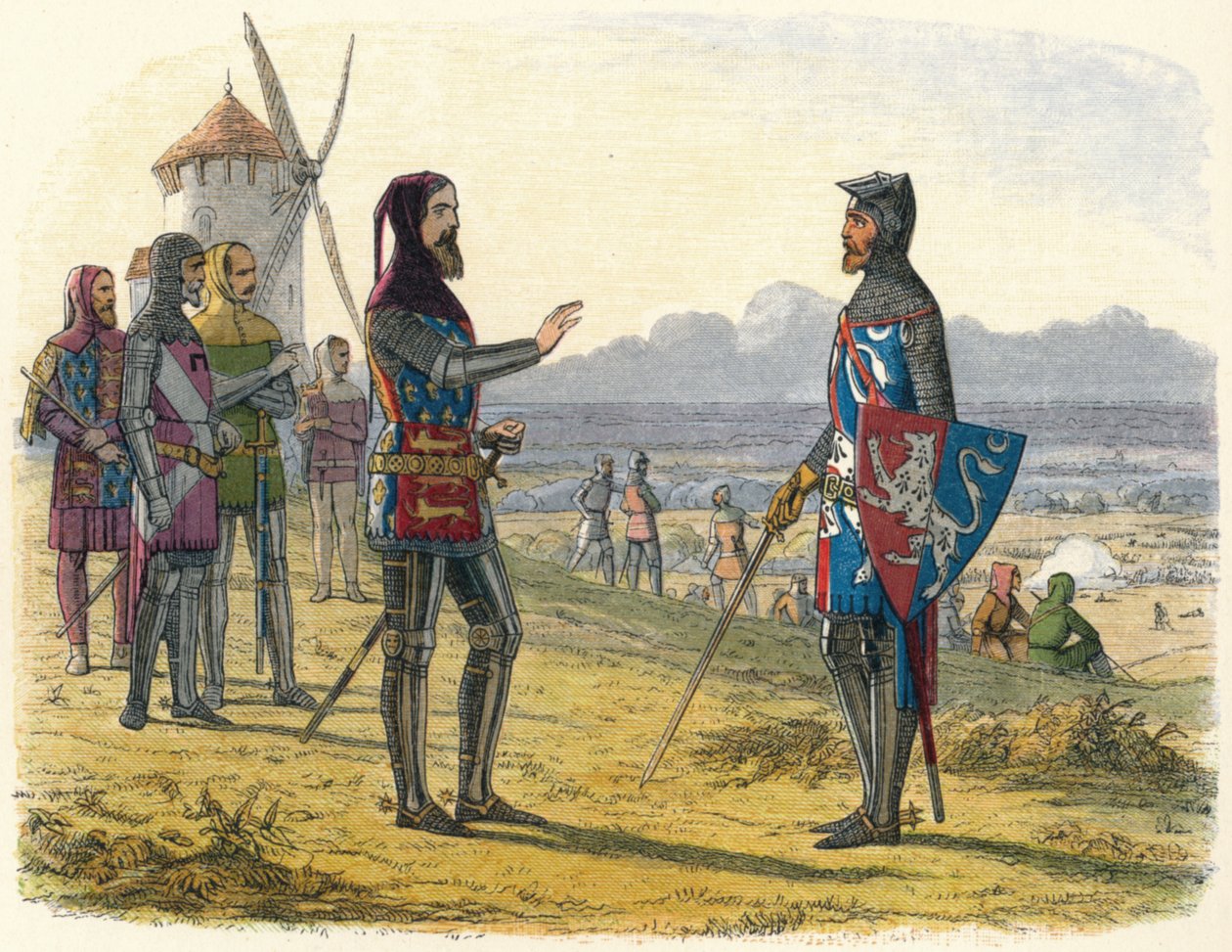 Edward odmawia pomocy swojemu synowi w Crecy, 1346 1864 autorstwa James William Edmund Doyle