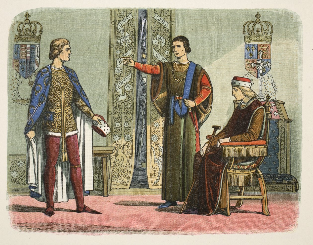 Henryk VI i książęta Yorku i Somerset, wrzesień 1450, z A Chronicle of England BC 55 do AD 1485, wyd. Londyn autorstwa James William Edmund Doyle