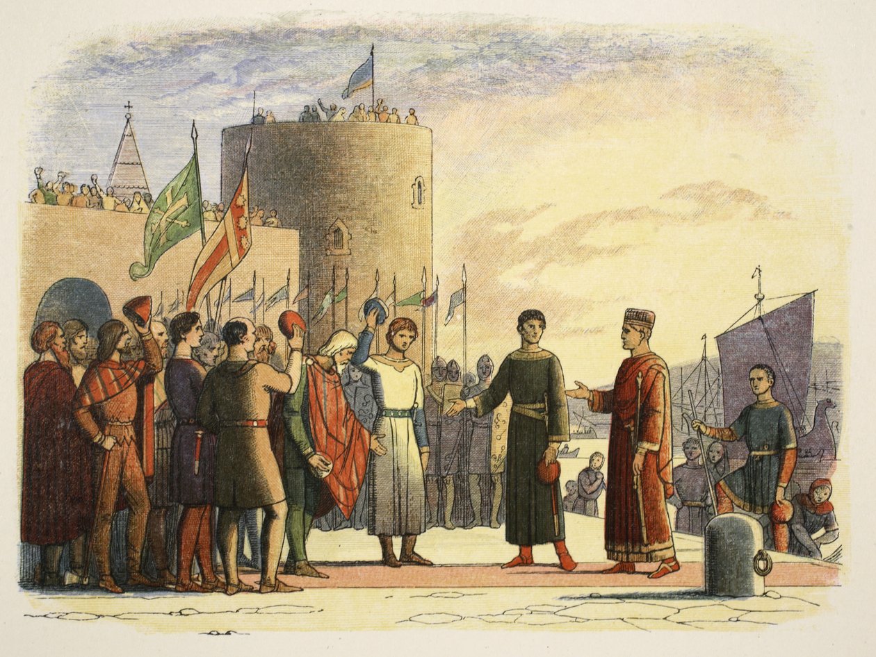 Henry w Waterford, Irlandia, 18 października 1172, z A Chronicle of England BC 55 do AD 1485, wyd. Londyn, 1863 r. autorstwa James William Edmund Doyle