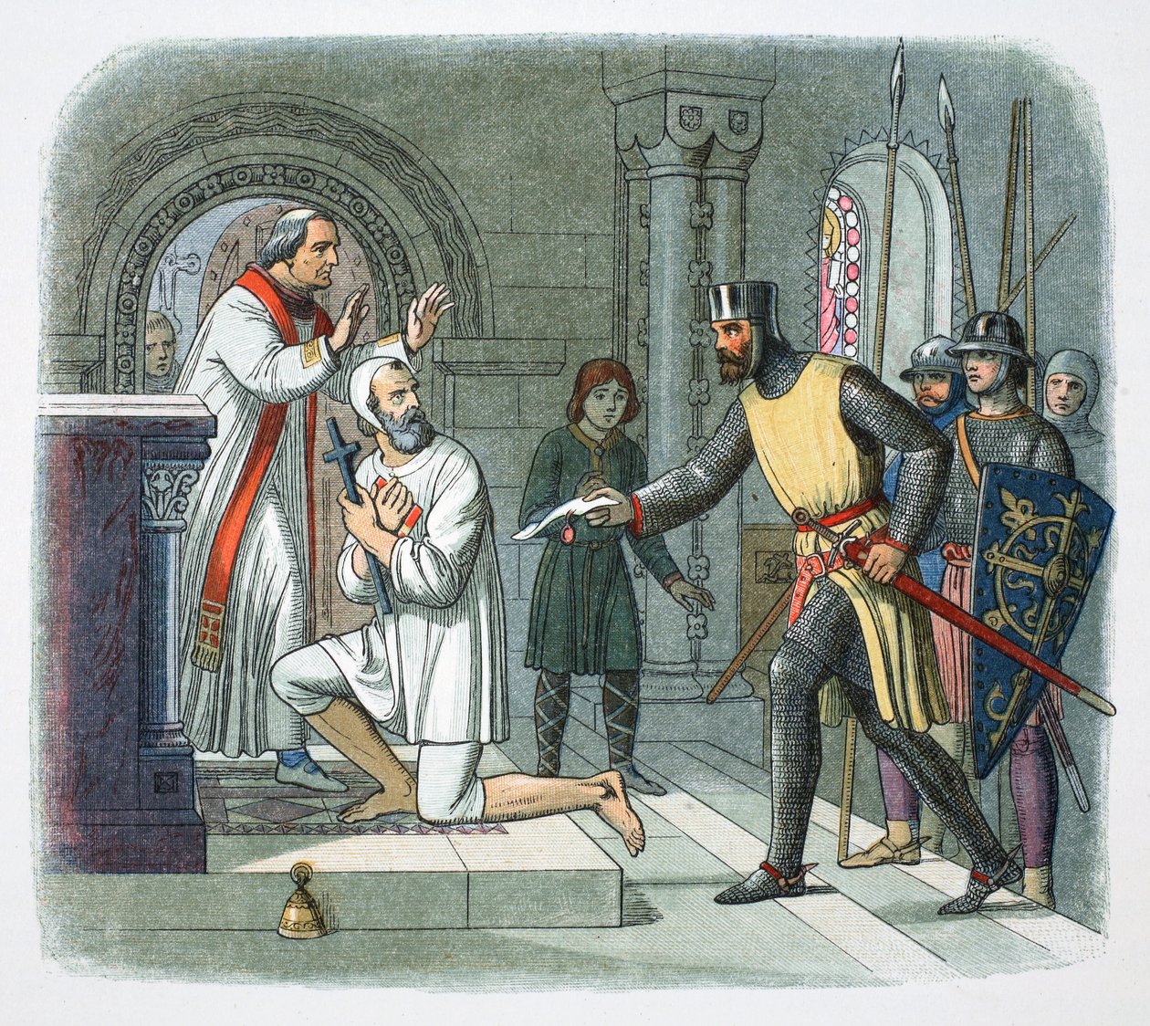 Hubert de Burgh zabrany z sanktuarium w Boisars, Francja, 1232 1864 autorstwa James William Edmund Doyle