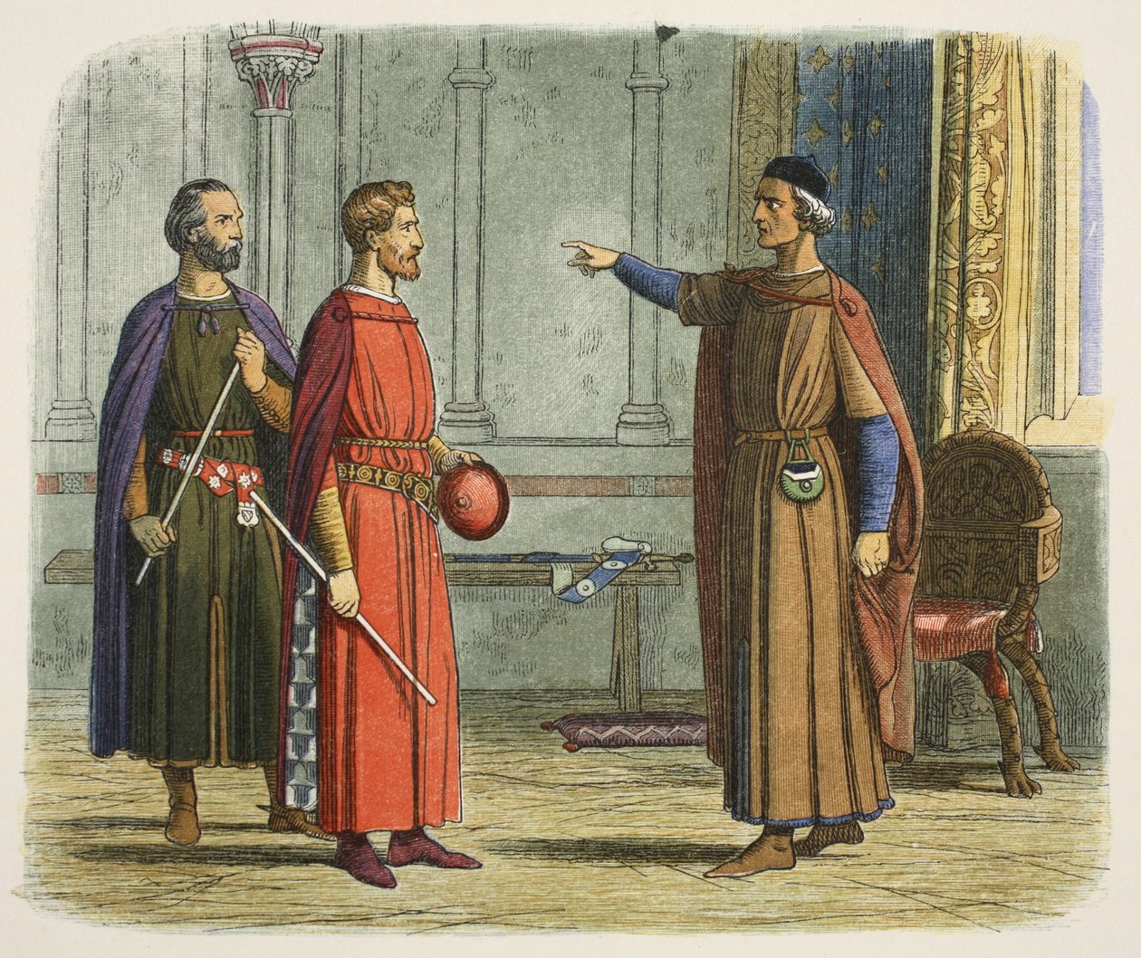 Król Edward I grozi Lordowi Marszałkowi autorstwa James William Edmund Doyle