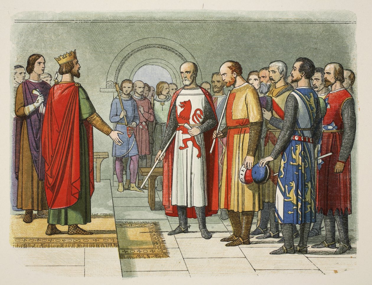 Król Henryk III i jego parlament, Westminster, 1258, od A Chronicle of England BC 55 do AD 1485, wyd. Londyn, 1863 r. autorstwa James William Edmund Doyle