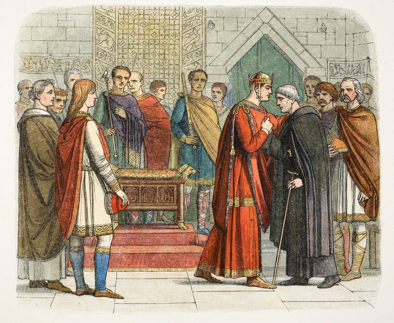 Król Wilhelm I płaci dwór przywódcom angielskim, ok. 1066 1864 r autorstwa James William Edmund Doyle