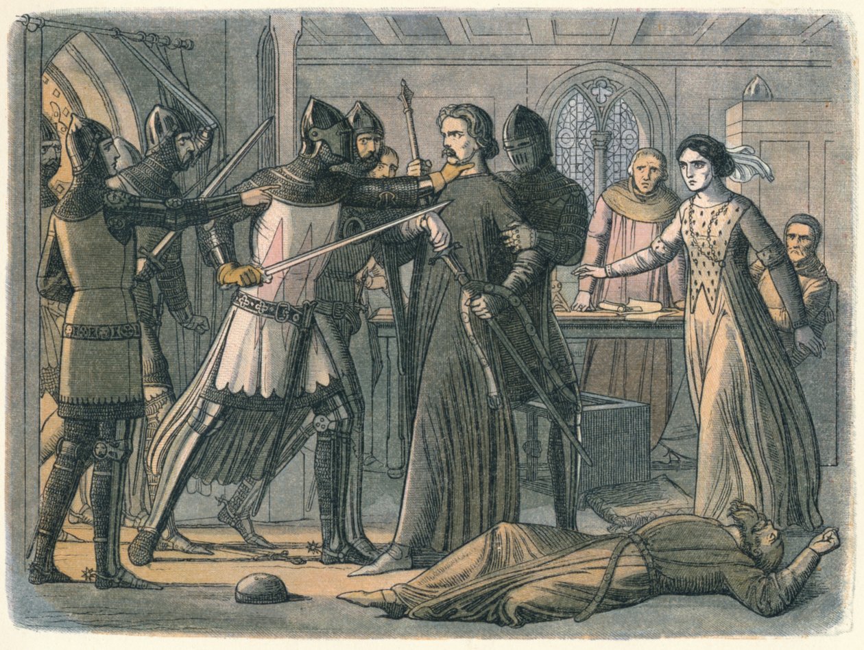 Mortimer zajęty przez króla, 1325 1864 autorstwa James William Edmund Doyle