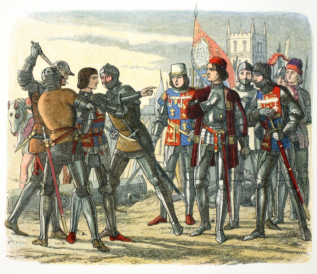 Morderstwo księcia Edwarda po jego schwytaniu przez króla Edwarda IV, 1471 1864. autorstwa James William Edmund Doyle