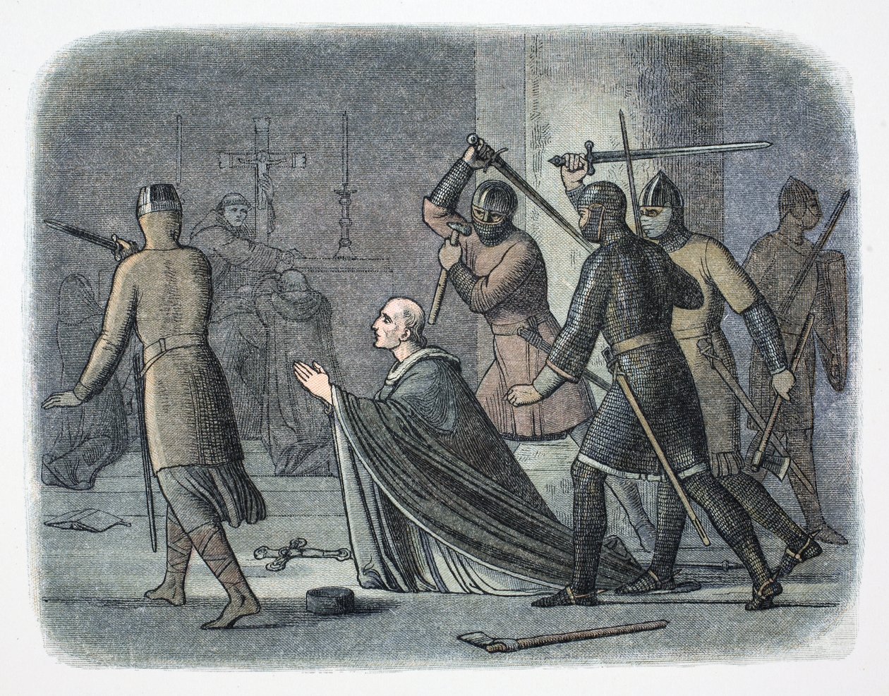 Morderstwo Thomasa Becketa, Katedra Canterbury, Kent, 1170 1864. autorstwa James William Edmund Doyle