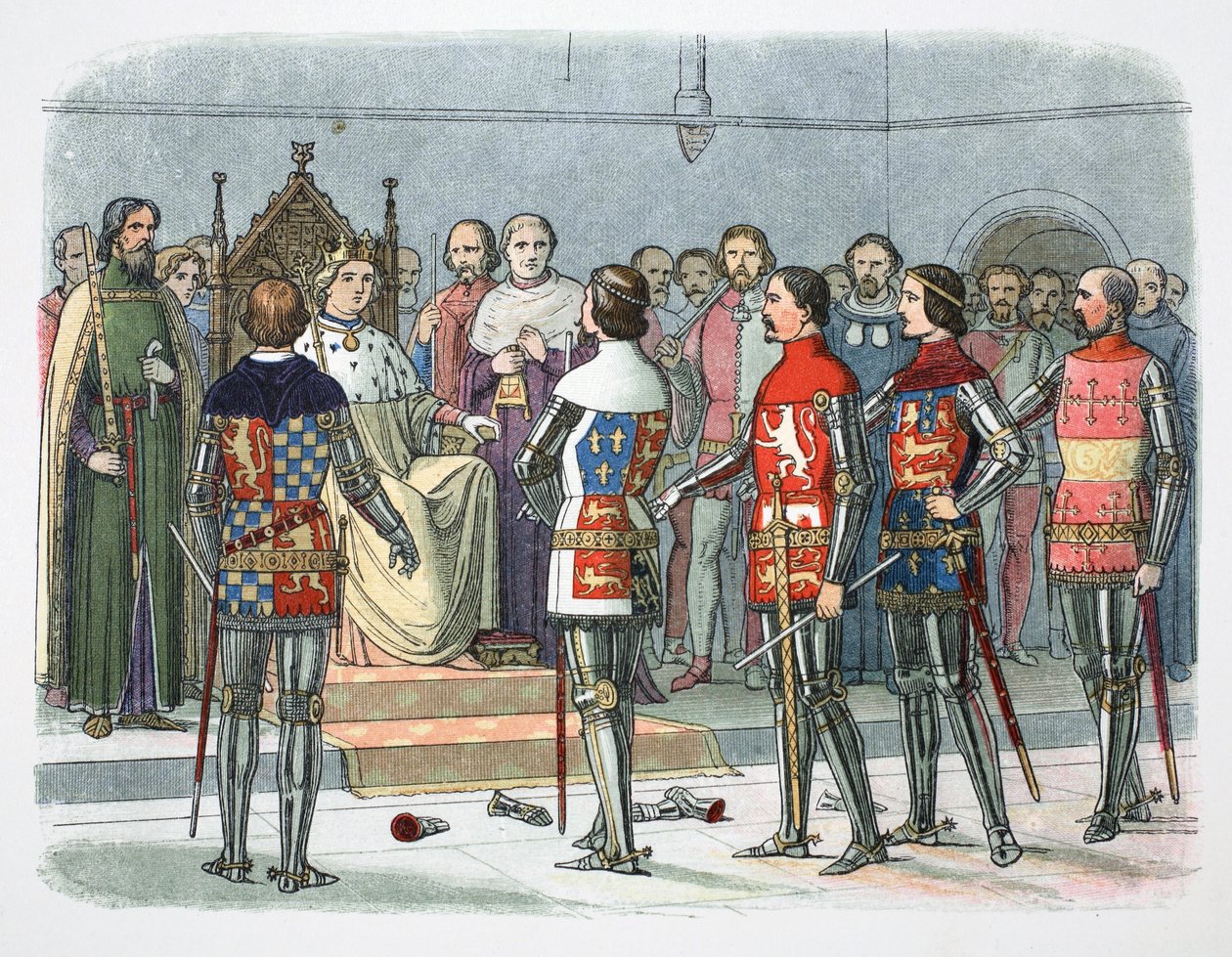 Szlachta przed królem Ryszardem II, Westminster, 1387 1864. autorstwa James William Edmund Doyle