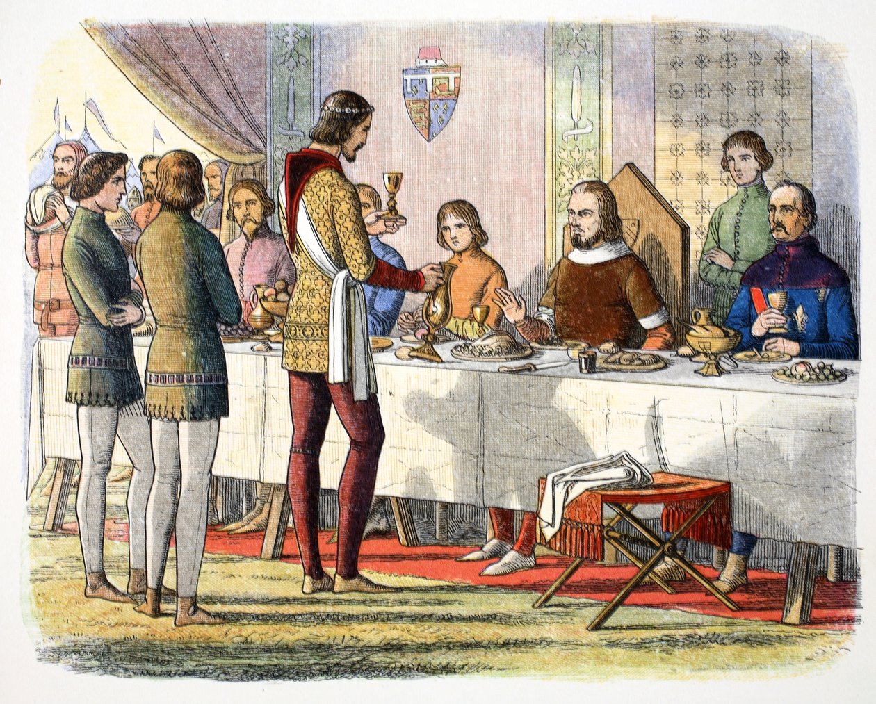 Książę Edward służy Janowi Artois przy stole po pokonaniu go w Poitiers, 1356 1864 autorstwa James William Edmund Doyle