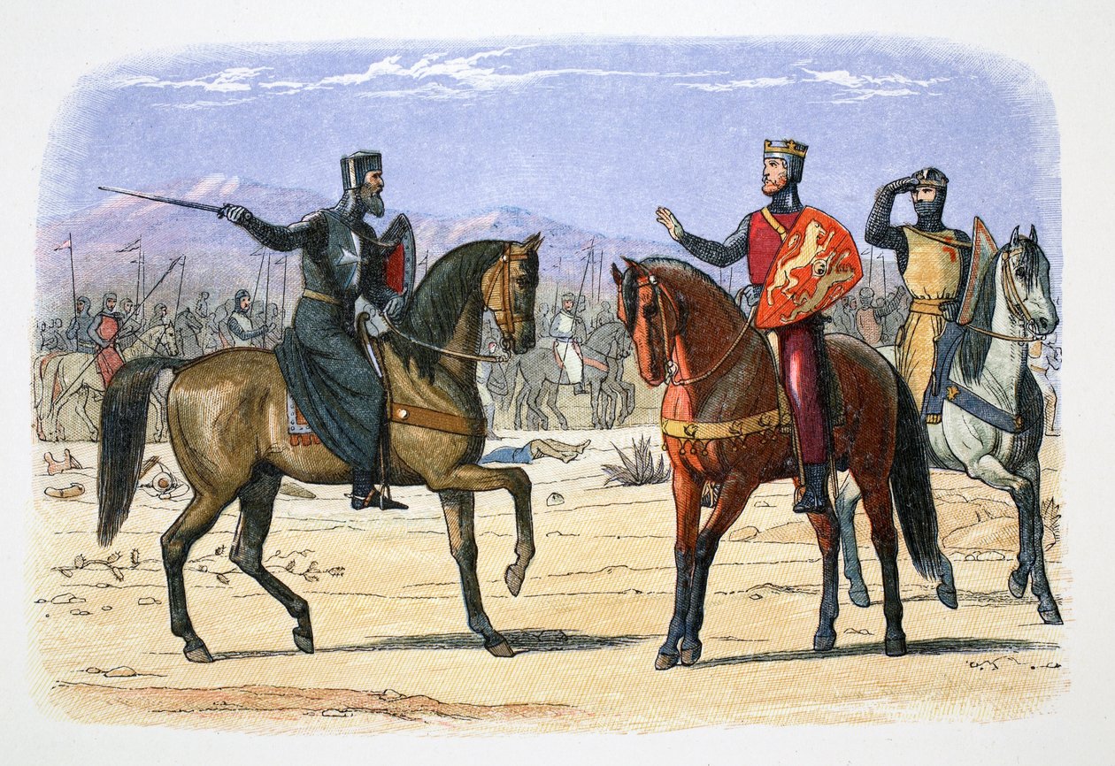 Ryszard I z Anglii i Mistrz św. Jana, Jaffa, 1191 1864 autorstwa James William Edmund Doyle