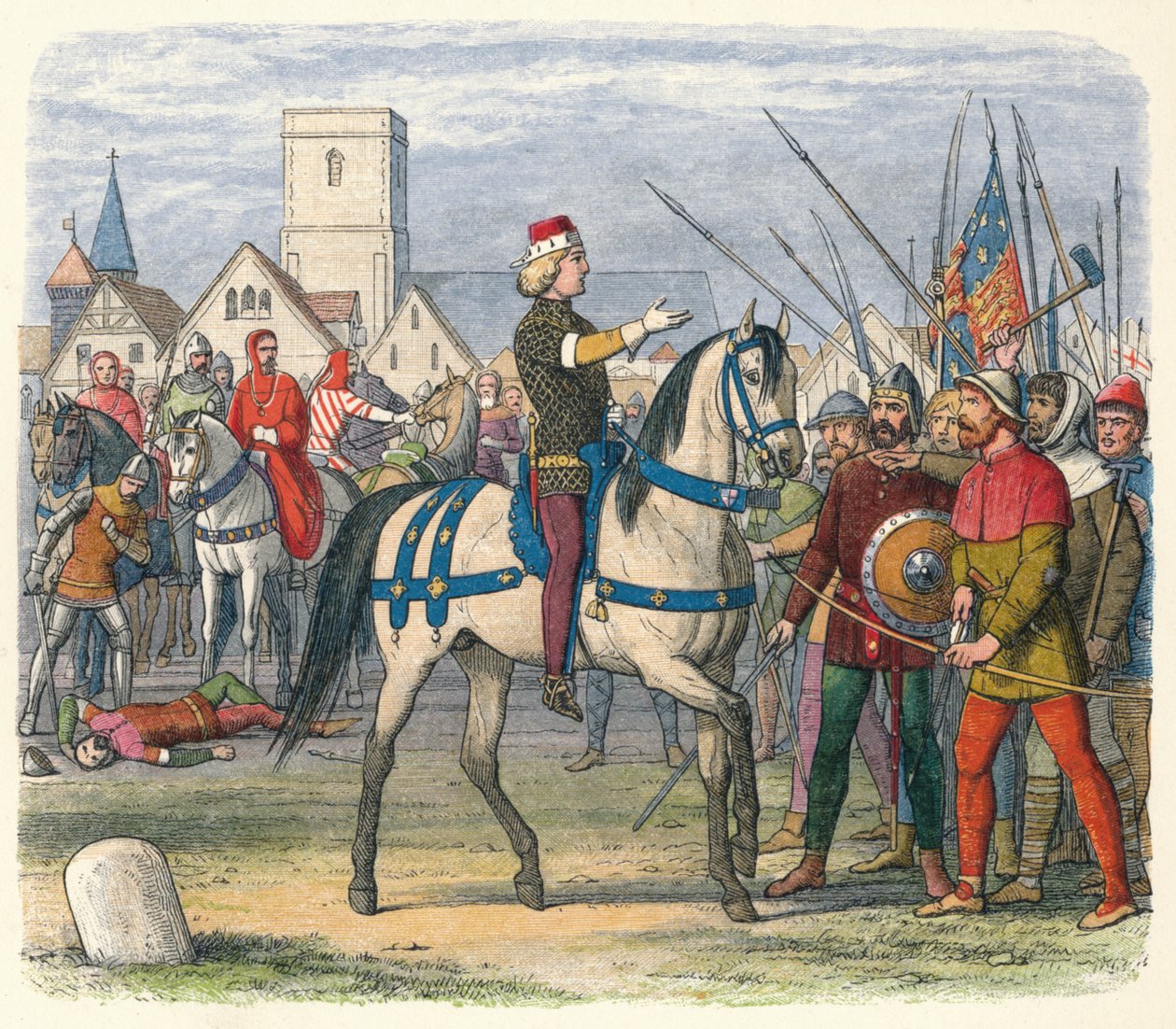 Richard przejmuje dowództwo rebeliantów, 1381 1864 autorstwa James William Edmund Doyle