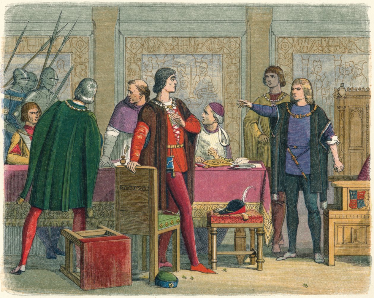Richard nakazuje aresztowanie Hastings, 1864 autorstwa James William Edmund Doyle