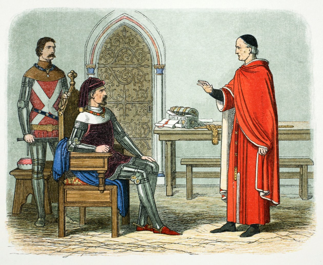 Sir William Gascoigne odmawia skazania prałata lub parera, 1405 1864 autorstwa James William Edmund Doyle