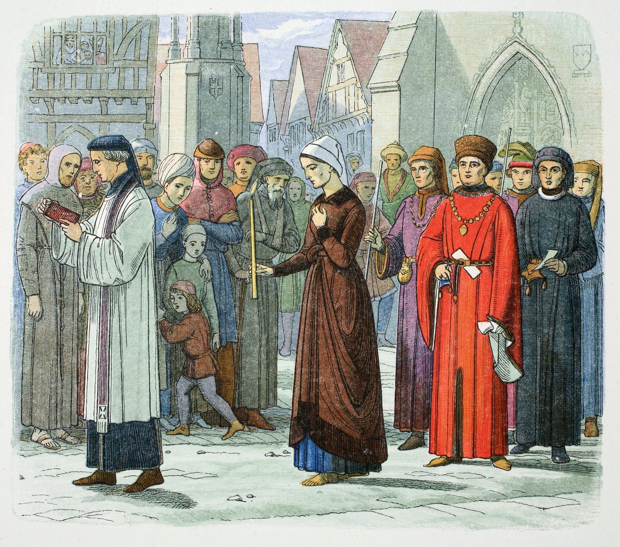 Księżna Gloucester czyni pokutę, 1441 1864 autorstwa James William Edmund Doyle