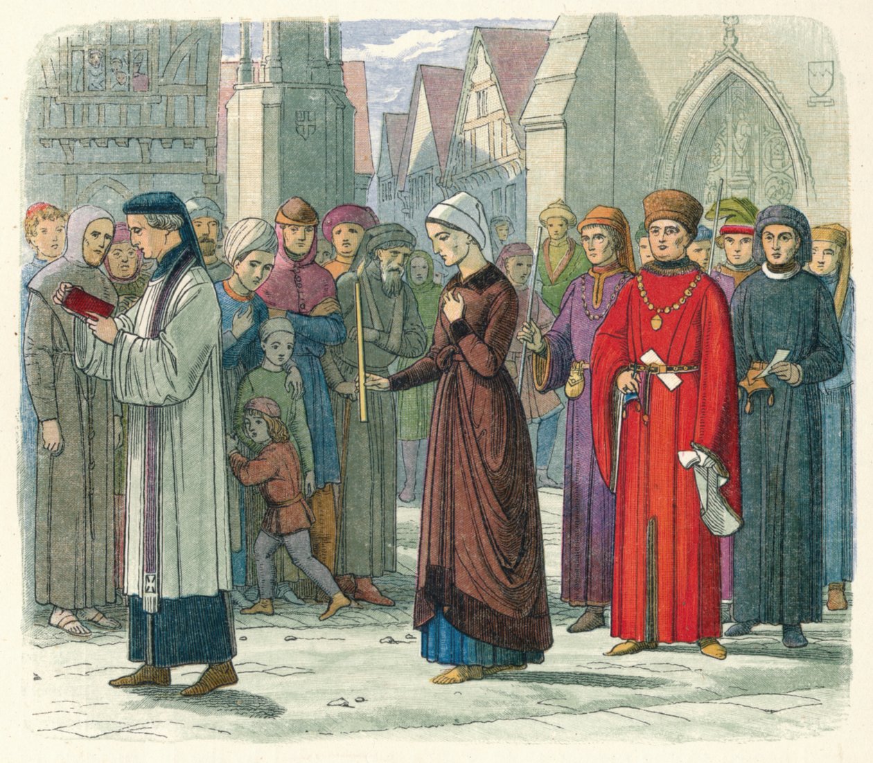 Księżna Gloucester czyni pokutę, 1441 1864 autorstwa James William Edmund Doyle