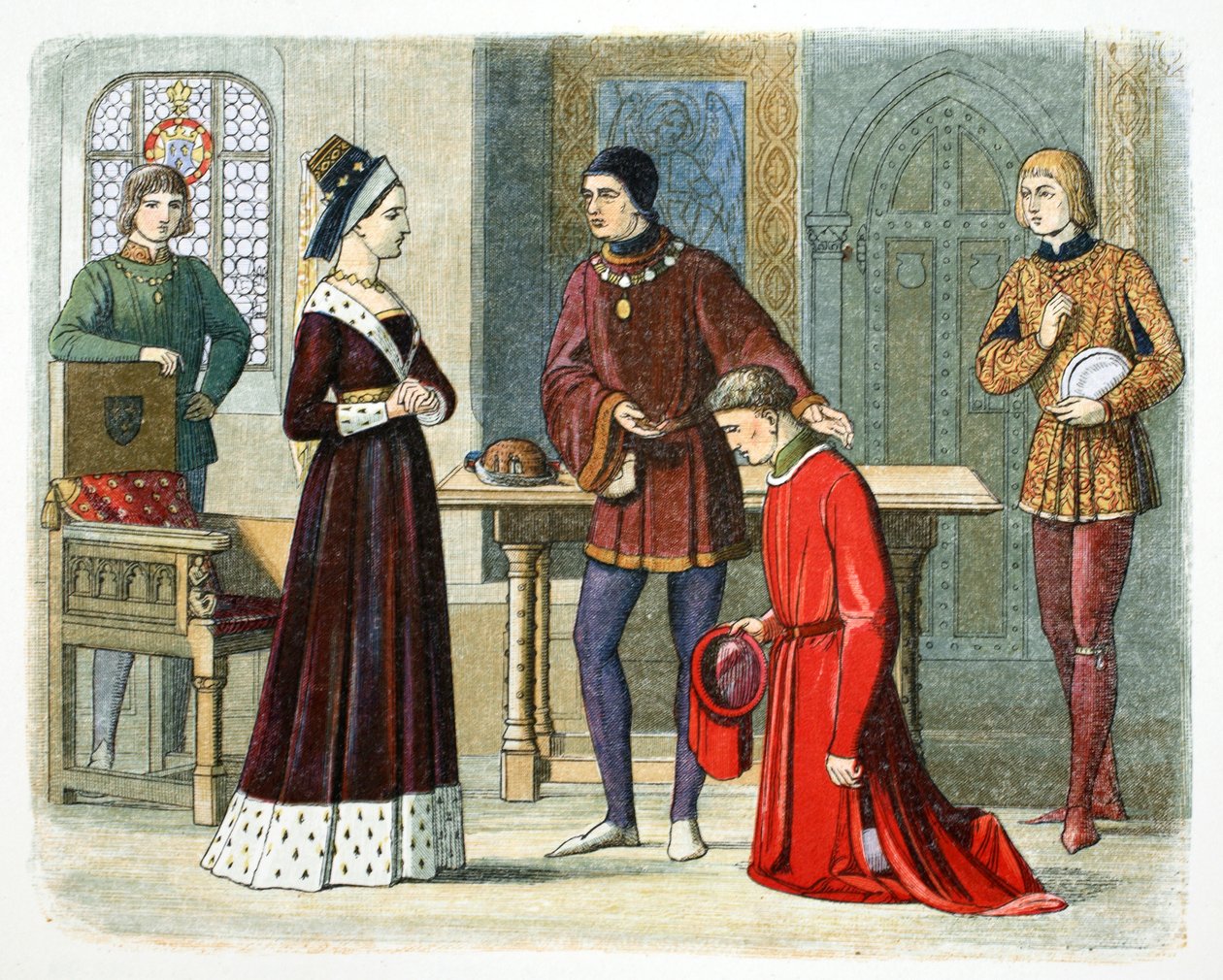 Hrabia Warwick poddaje się królowej Małgorzaty, 1470 1864. autorstwa James William Edmund Doyle