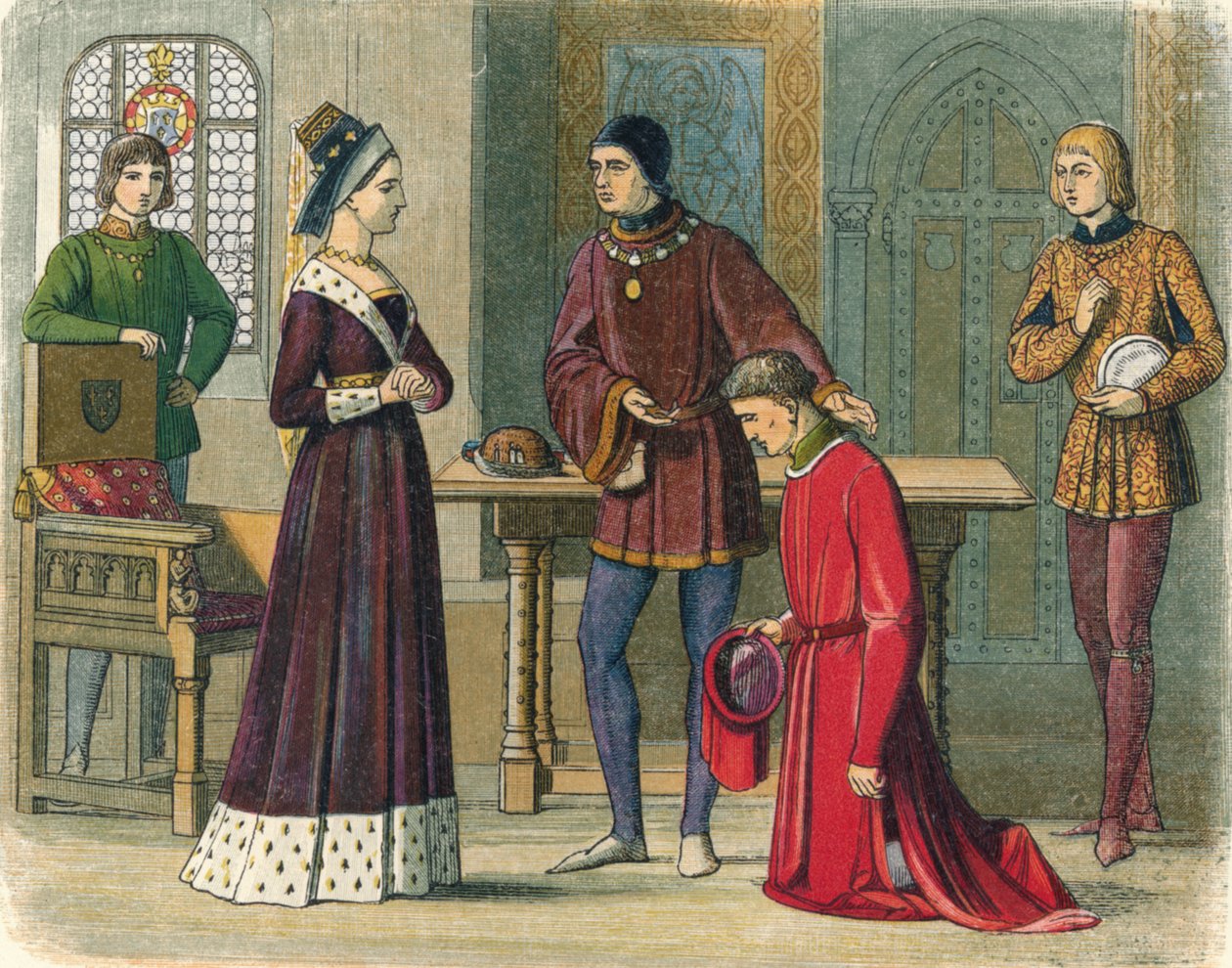 Hrabia Warwick poddaje się królowej Małgorzaty, 1470 1864 autorstwa James William Edmund Doyle