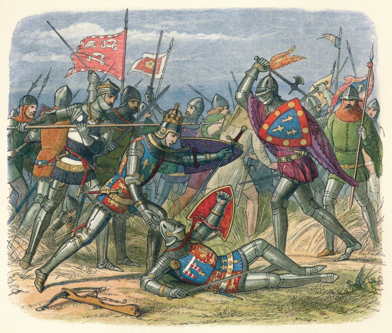 Król zaatakowany przez księcia Alencon, 1415 18640 autorstwa James William Edmund Doyle