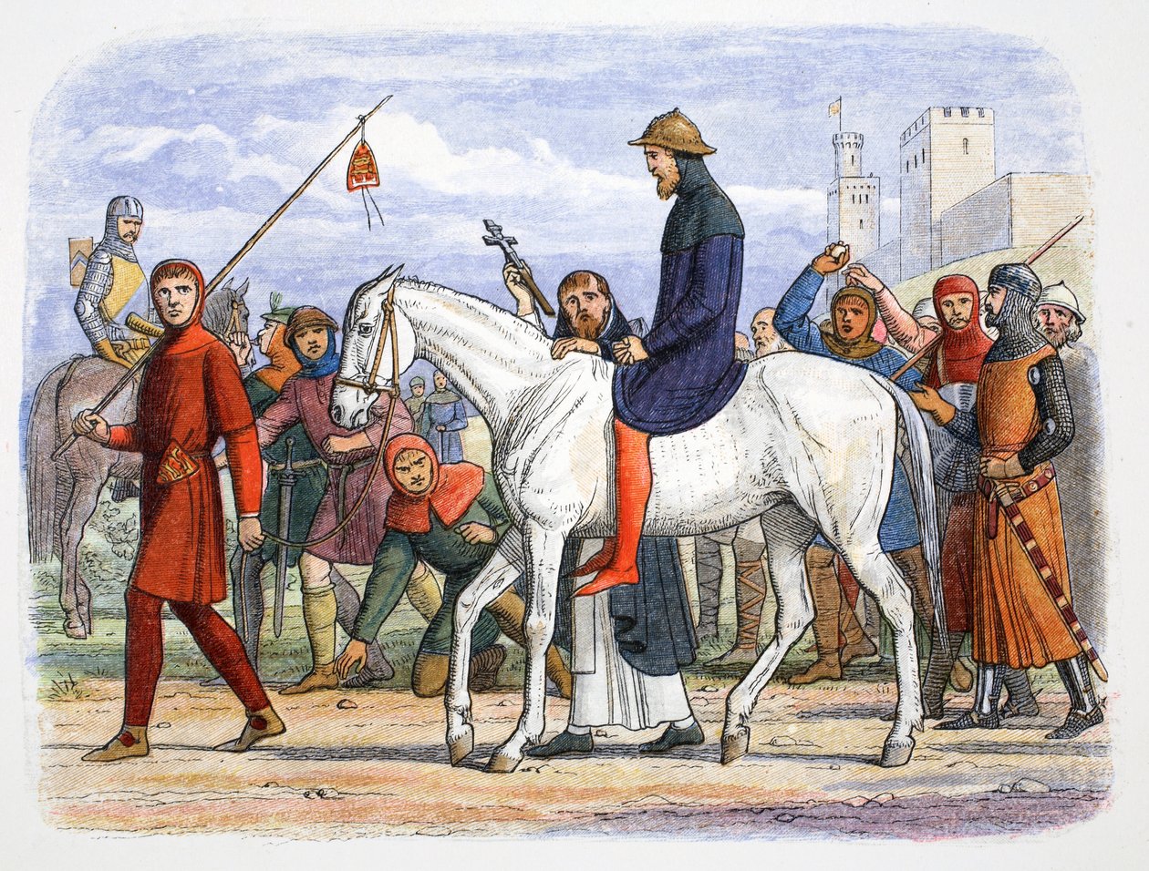Thomas, hrabia Lancaster, prowadzony na egzekucję, Pontefract, Yorkshire, 1322 1864 autorstwa James William Edmund Doyle