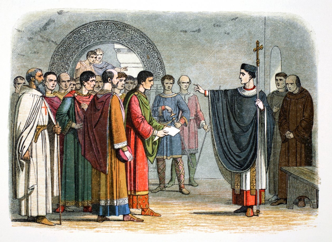 Thomas a Becket zabrania hrabiemu Leicester wydawania na niego wyroku, 1162 1864 autorstwa James William Edmund Doyle