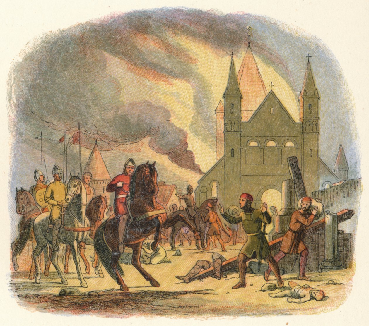 William zostaje śmiertelnie ranny w Mantes, 1087 1864 autorstwa James William Edmund Doyle