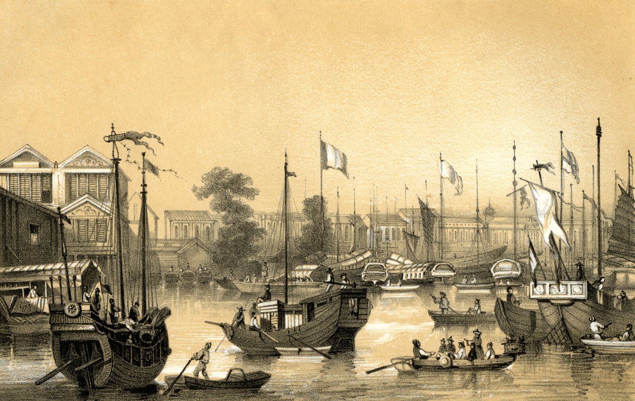 Angielskie fabryki w Kantonie, 1847 autorstwa James William Giles