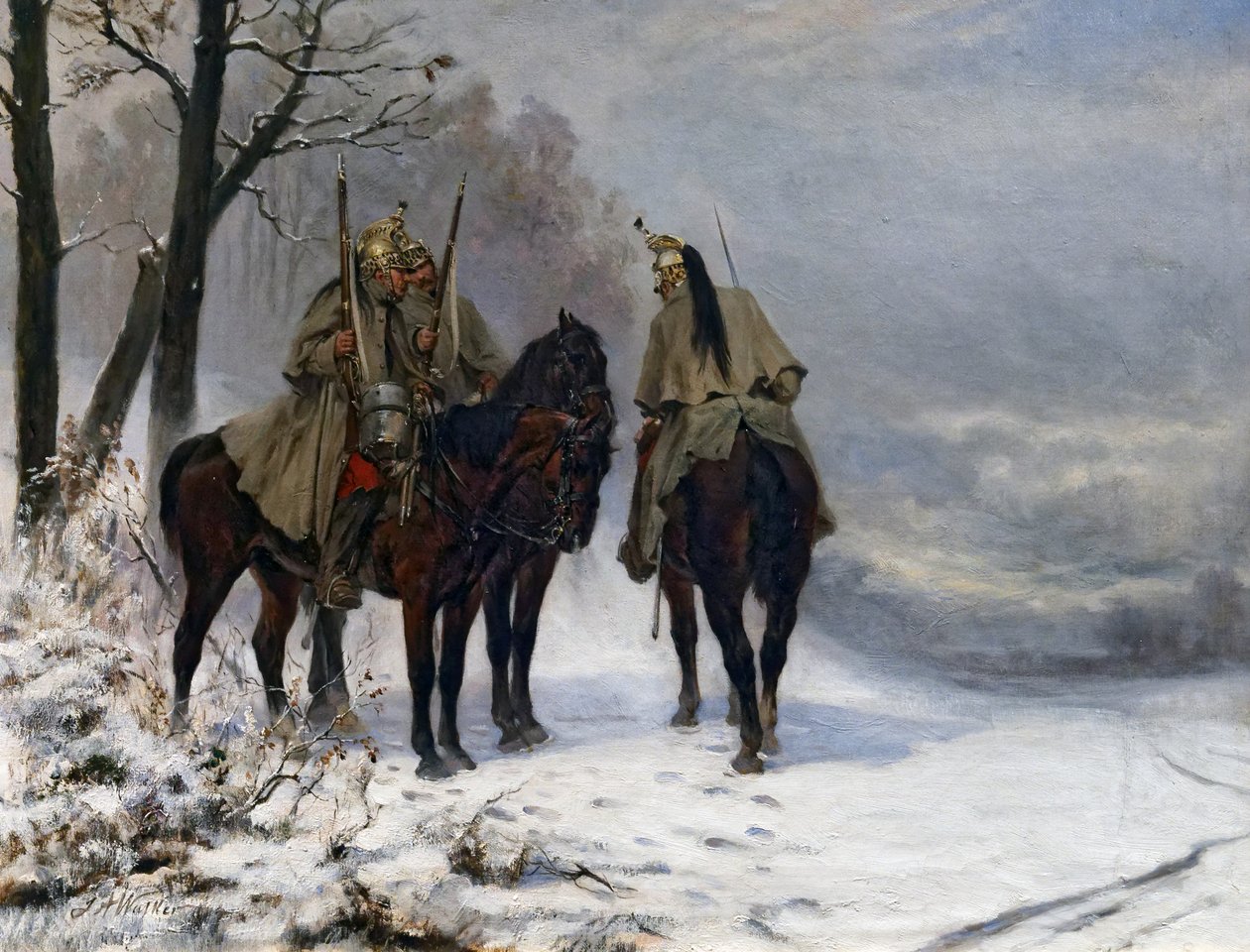 Patrol smoków w terenie w 1870 r., ok. 1890 r. autorstwa James William Walker