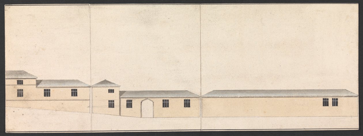 Cobham Hall, Kent: Elewacja stajni autorstwa James Wyatt