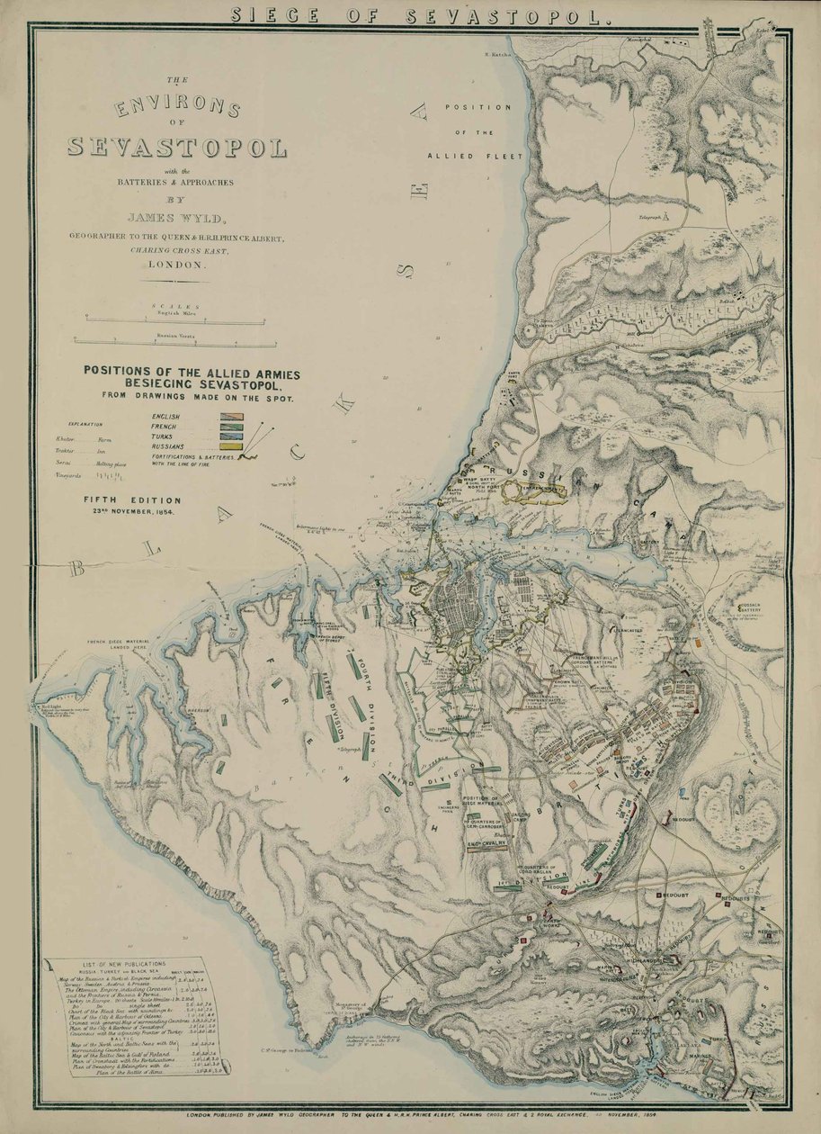 Mapa okolic Sewastopola, 1854 autorstwa James Wyld