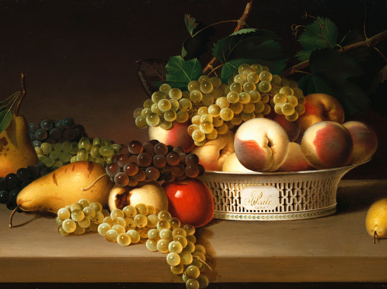 Owoce w chińskim koszu, 1822 autorstwa James the Elder Peale