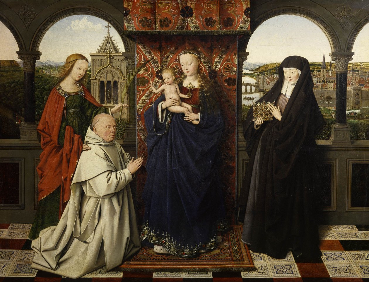 Dziewica z Dzieciątkiem, ze Świętymi i Dawcą autorstwa Jan van Eyck