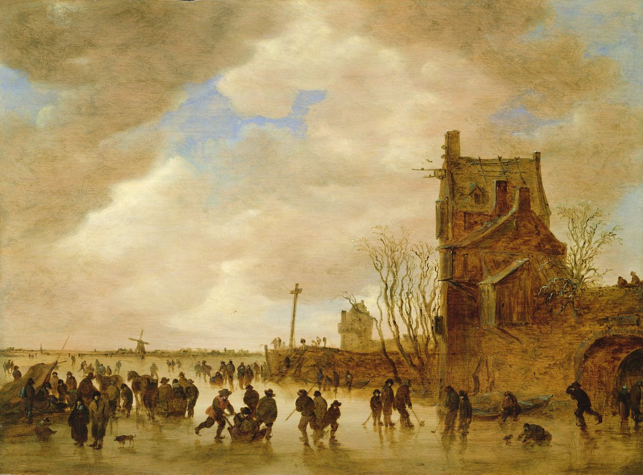 Zimowa scena na łyżwach autorstwa Jan Josephsz van Goyen