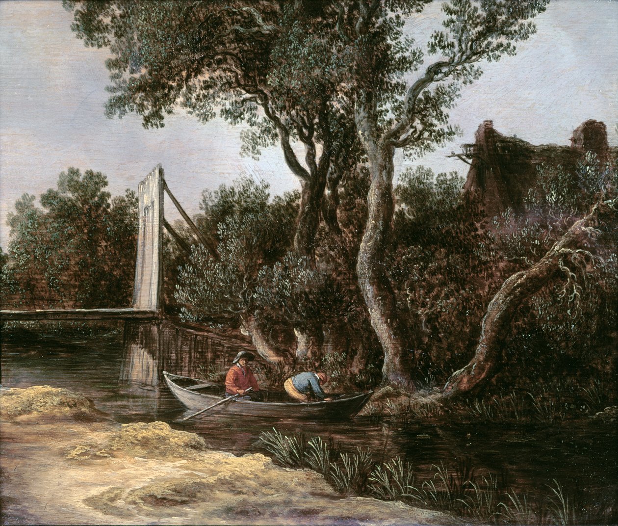 Krajobraz z mostem, ok.1628 autorstwa Jan Josephsz van Goyen