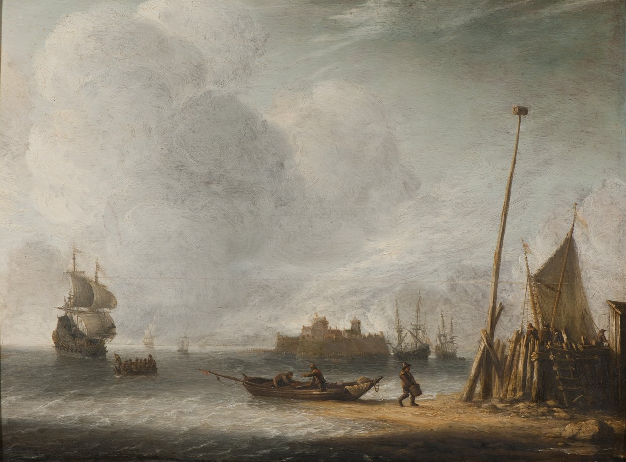 Nad morzem (olej na dębie) autorstwa Jan Abrahamsz. Beerstraten