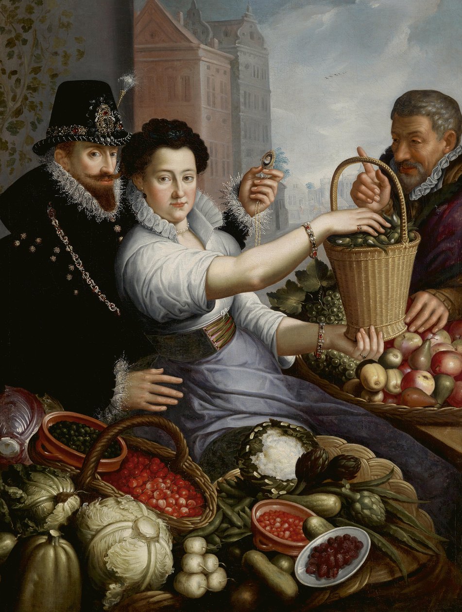 Portret arystokratycznej pary w pozie sutler autorstwa Jan Baptist Saive