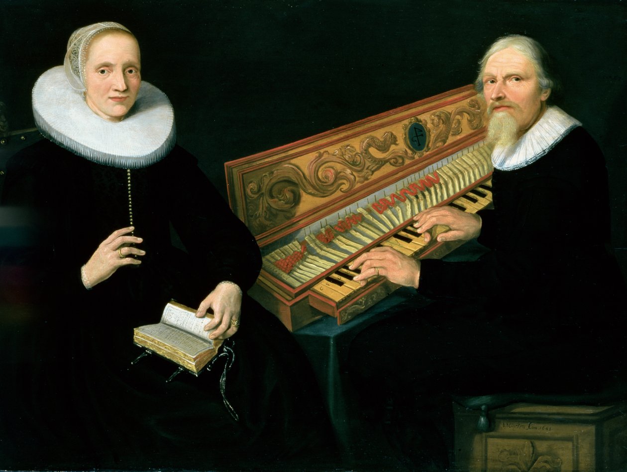Para przy klawikordzie, 1648 (panel) autorstwa Jan Barendsz. Muyckens