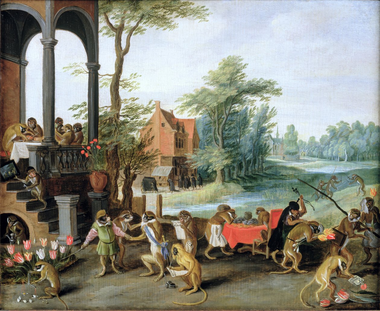 Satyra na szaleństwo Tulip Mania autorstwa Jan the Elder Brueghel