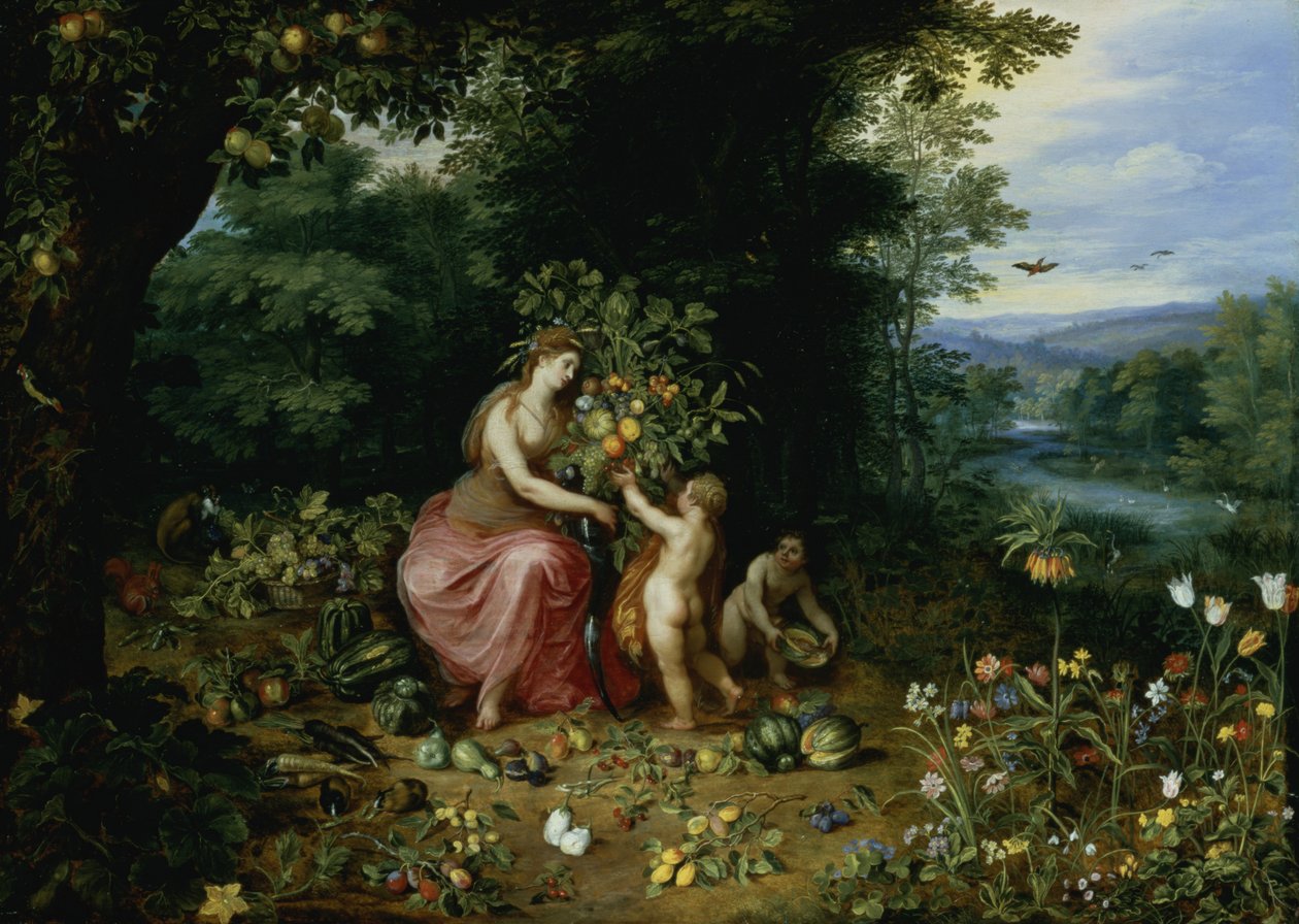 Alegoria Obfitości (szczegóły patrz 124327) autorstwa Jan the Elder Brueghel