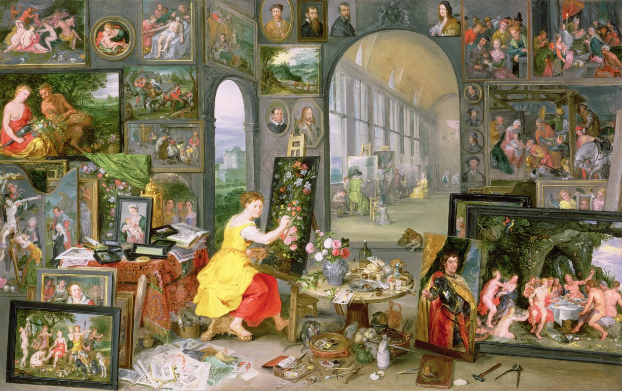 Alegoria Malarstwa (olej na miedzi) autorstwa Jan the Elder Brueghel