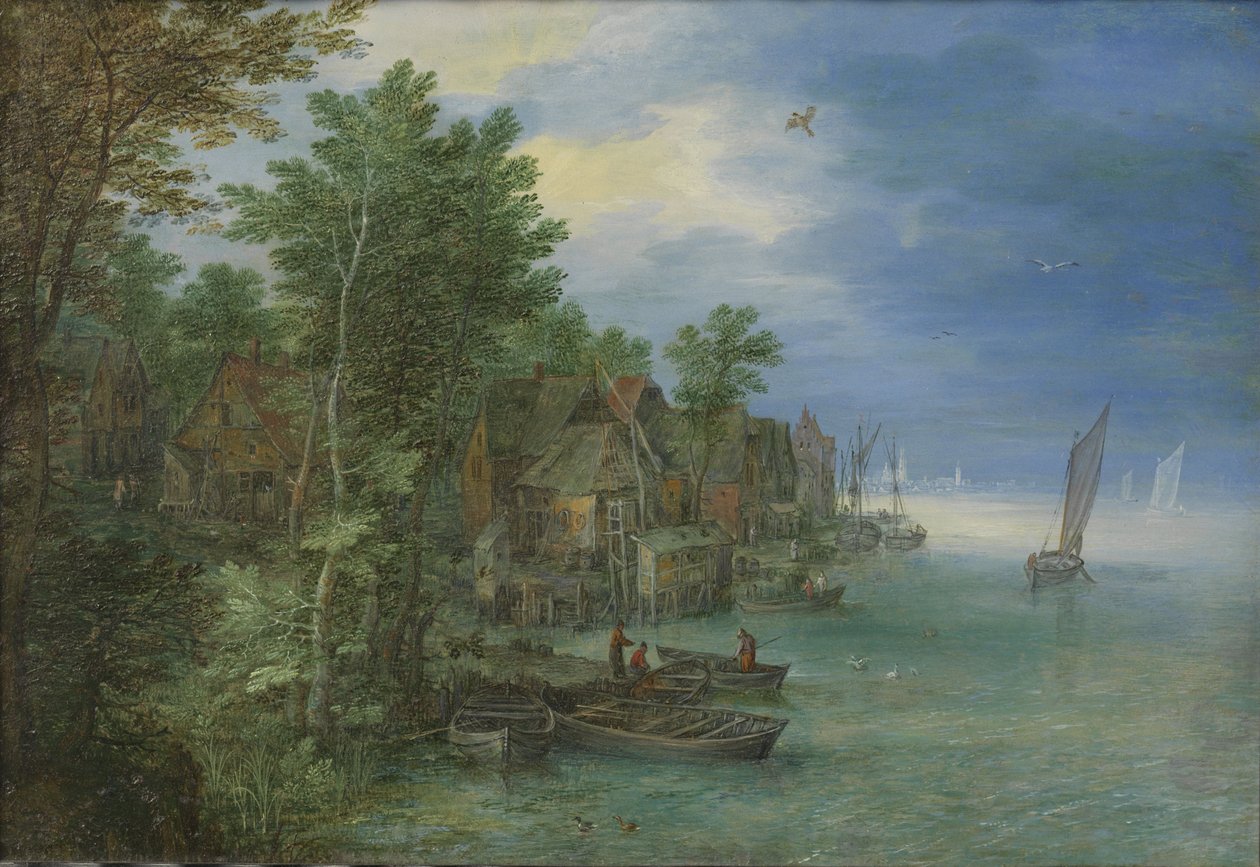 Widok wsi nad rzeką autorstwa Jan the Elder Brueghel