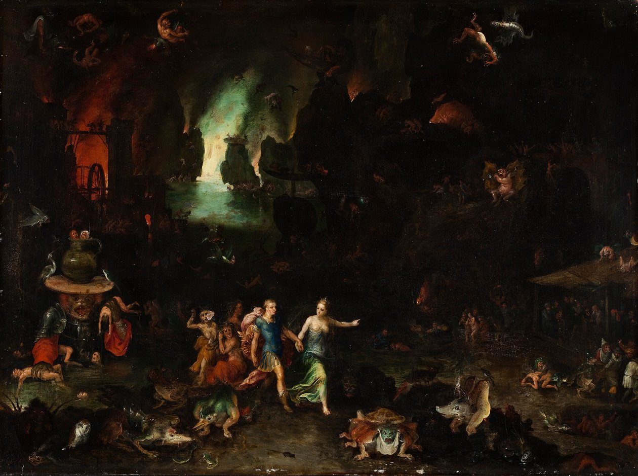 Eneasz i Sybilla Kumejska w Zaświatach autorstwa Jan the Elder Brueghel