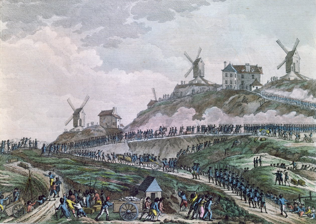 Mieszkańcy Paryża ciągną armaty na Montmartre 15 lipca 1789 r. 1796 r. autorstwa Jan Bulthuis