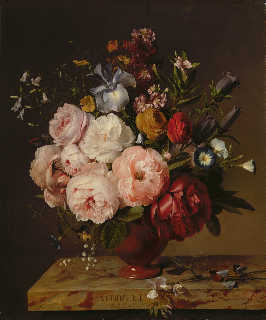 Wazon z kwiatami na półce, 1817 autorstwa Jan Frans van Dael