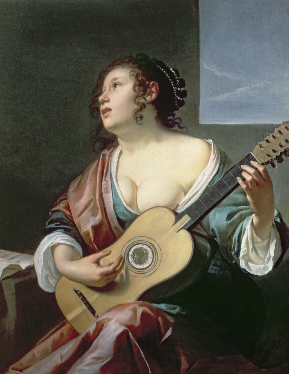 Kobieta z lutnią autorstwa Gerrit van Honthorst