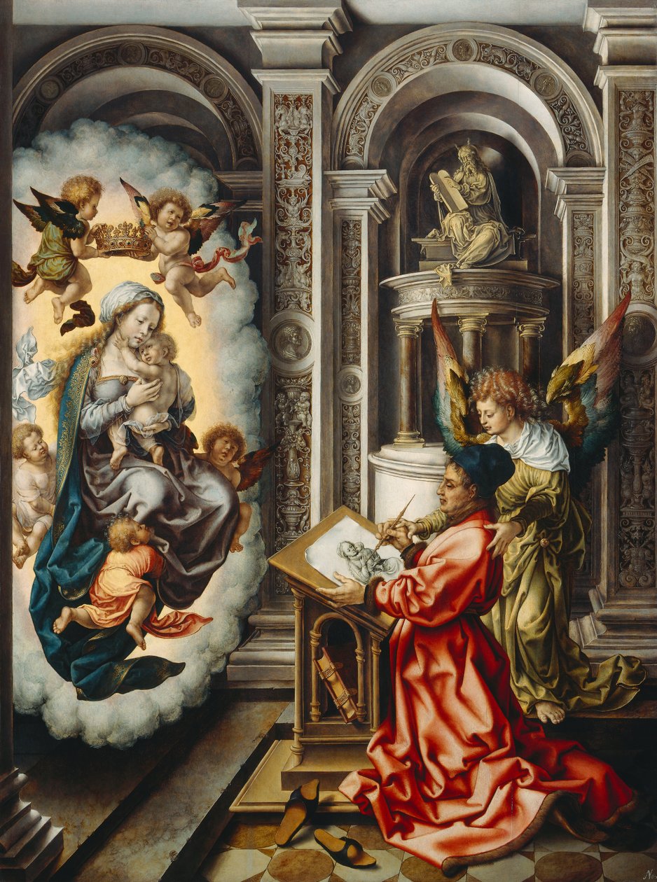 Św. Łukasz malujący Madonnę autorstwa Jan Gossaert